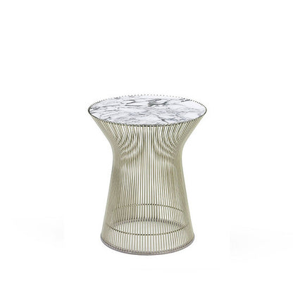 Platner Side Table with Marble Top