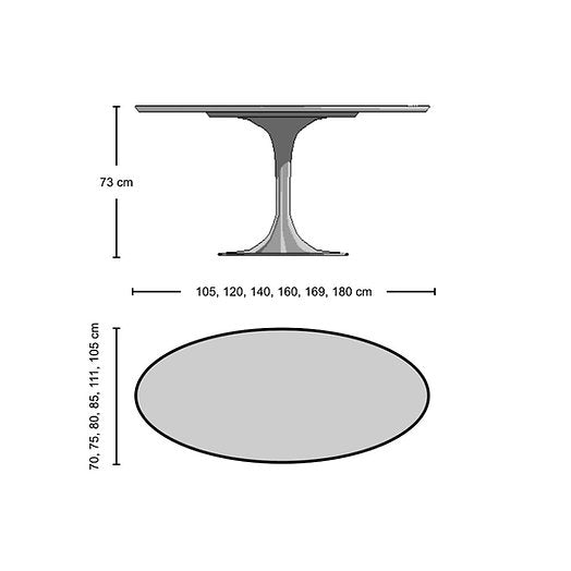 Oval Tulip Dining Table with Marble Top