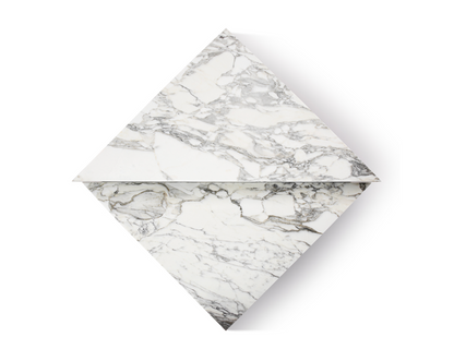 Two Piece Triangle Arabescato Marble Coffee